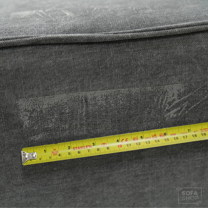 1 Seater Static Grey Fabric Sofa With Freestanding Flexibility | Tape Marks On Arms & Black Mark At Back | Vicenza | Second Hand Sofa 28