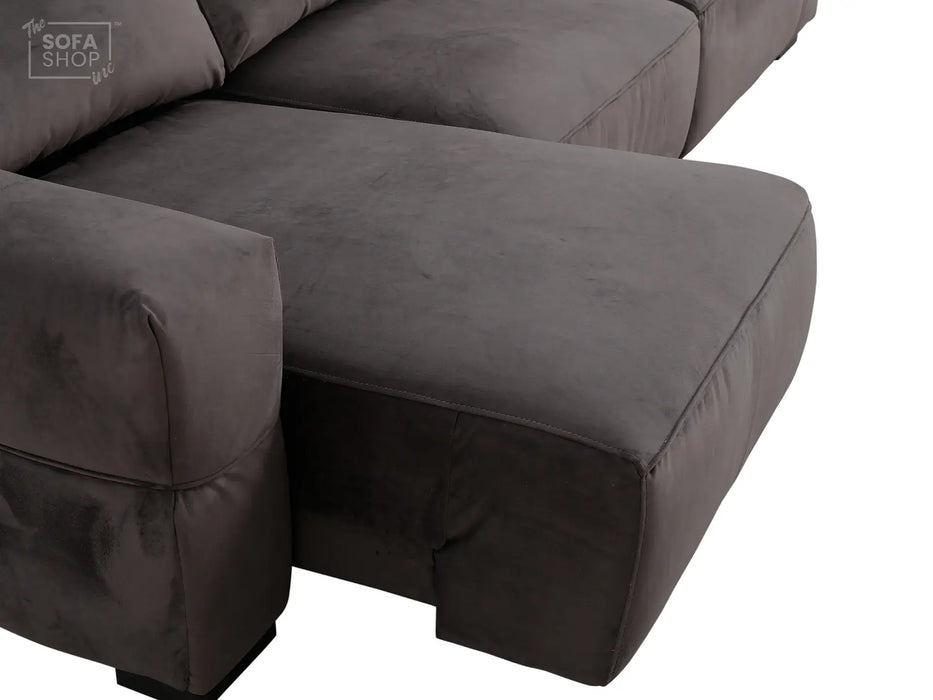 Extendable Electric Sofa - Bed in  Grey Fabric | 3 Seater Home Cinema Couch with Power Sliding Mechanism & USBc Ports | Murcia