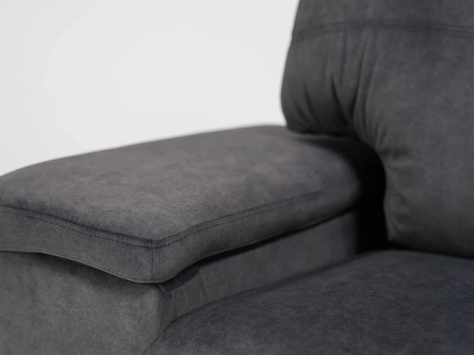 2 Seater In Dark Grey Velvet With Chrome Feet Kansas - Sample Sofas 19