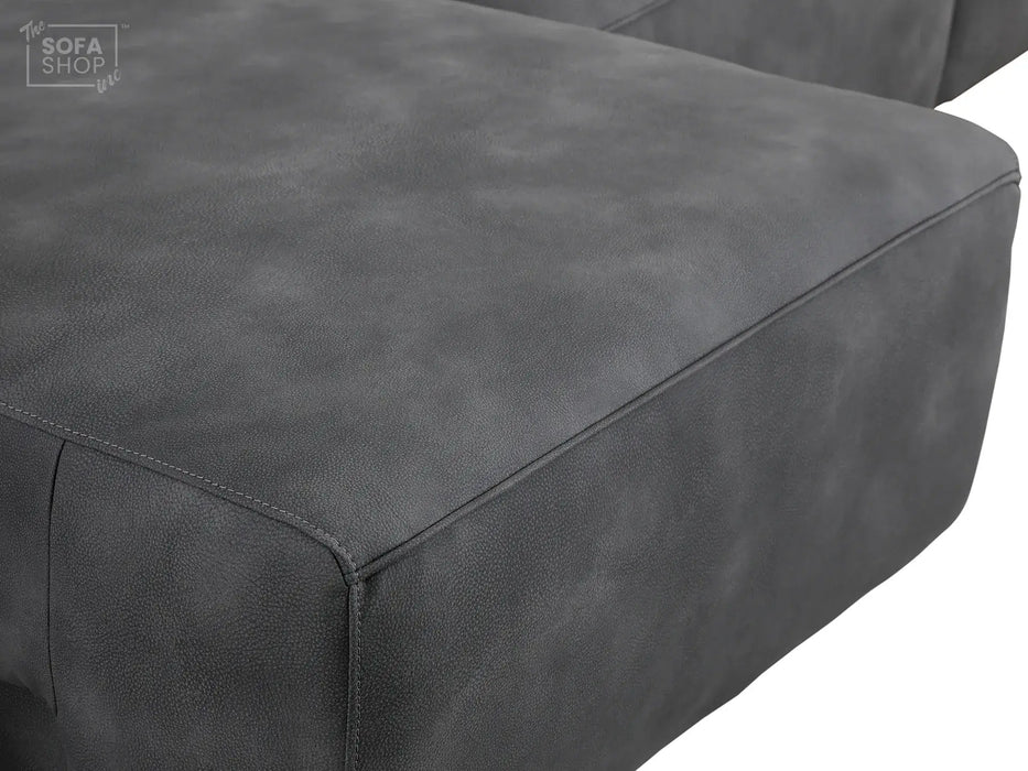 Extendable Electric Sofa - Bed in Dark Grey Resillience ِFabric | 3 Seater Hi-Tech Sliding Couch Perfect for Home Theatre Seating | USBc Ports | Murcia