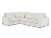 Left Hand Facing Corner Sofa in Grey, White Or Mocha Fabric -  Kiana