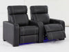 2 Seater Reclining Smart Couch | Electric Hi-Tech Sofa in Black Real Leather With USB Ports, Power Recliners & LED | Catania | The Sofa Shop - 31