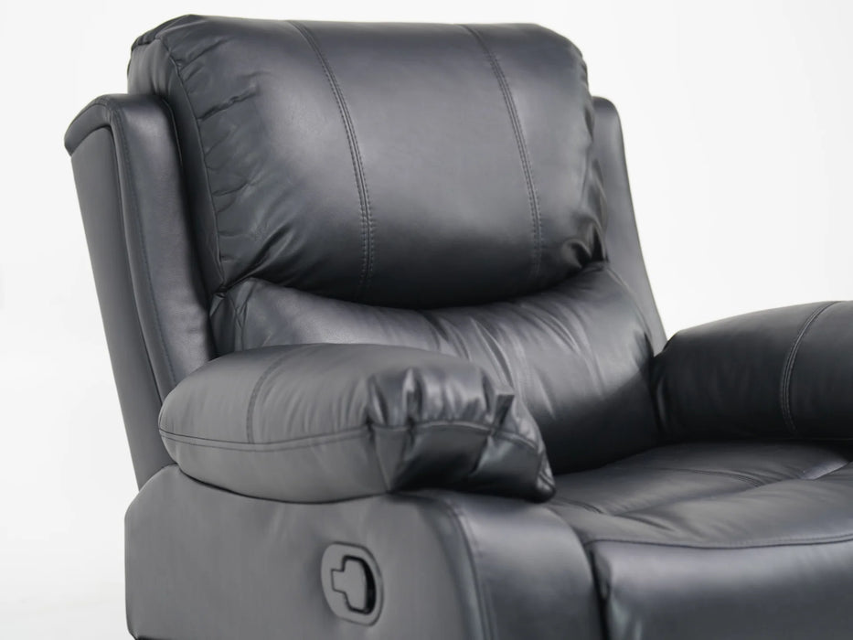 Black Leather Rocking & Swivel Massage Chair - 13