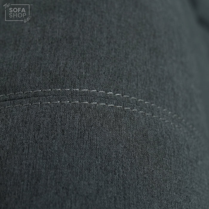 2 Seater Manual Recliner Sofa in Dark Grey Fabric | Worn Armrests | Sortino | Second Hand Sofas SH01