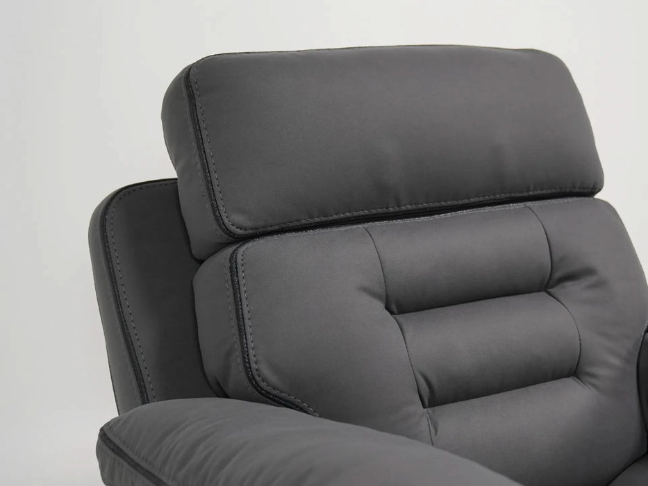 1 Seater Grey Fabric Electric Recliner Cinema Chair | Hi-Tech Armchair With Vibration Massage, Power Headrest, USB Charging & Storage | Tuscany | The Sofa Shop