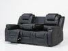 3 Seater Electric Recliner Sofa In Black Leather | Left Front Panel Stitching Loose, Small Back Mark, Left & Right Seats Sunken | Veneto | Second Hand Sofas 6