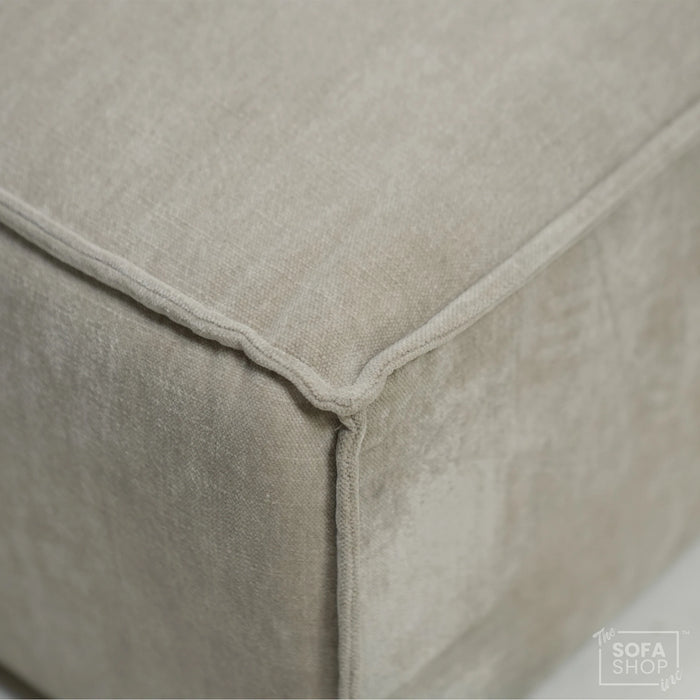 4 Seater Static Fabric Sofa & Footstool | RHF Stain, Back Damage & No Feet | Vicenza | Second Hand Sofa 27