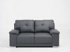 2 Seater Grey Leather Sofa – Timeless Elegance with Chrome Feet - Kansas - 20