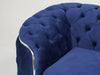 Knightsbridge 4 Seater Blue Velvet Sofa | Minor Stains | Good Condition | Second Hand Sofas 17