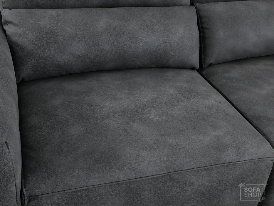 Extendable Electric Sofa - Bed in Dark Grey Resillience ِFabric | 3 Seater Hi-Tech Sliding Couch Perfect for Home Theatre Seating | USBc Ports | Murcia