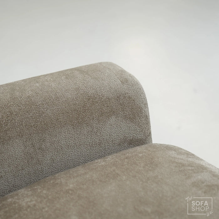 2 Seater Beige Static Sofa With Removable Cushions | Dent On LHF Arm | Genova | Second Hand Sofa 29