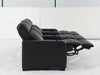 3 Seater Reclining Home Theatre Sofa | Black Real Leather Electric Seats With Arm Storage, LED, USB & Cup Holders | Catania | The Sofa Shop - 30