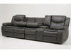 4 Seater Electric Recliner Sofa in Grey Leather with Wireless Charging, USB Ports, Cup Holders, and 2 Drop-Down Tables | Slightly Used | Highgate | Second Hand Sofa 90