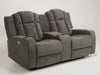 2 Seater Electric Reclining Sofa | Power Couch in Light Grey Fabric with Power Recliners, Cup Holders, USB & Storage | Capri | The Sofa Shop - 38