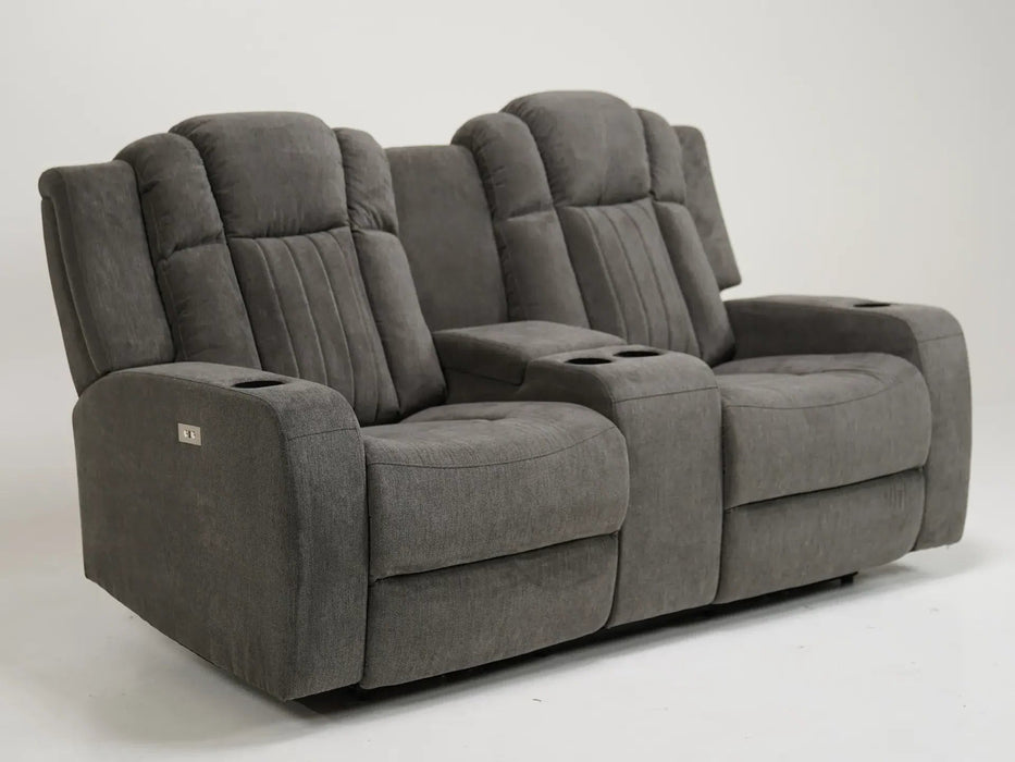 2 Seater Electric Reclining Sofa | Power Couch in Light Grey Fabric with Power Recliners, Cup Holders, USB & Storage | Capri | The Sofa Shop - 38