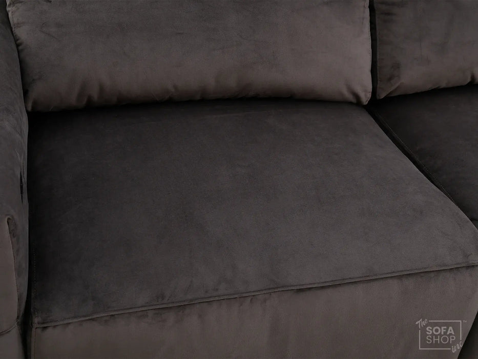 Extendable Electric Sofa - Bed in  Grey Fabric | 3 Seater Home Cinema Couch with Power Sliding Mechanism & USBc Ports | Murcia