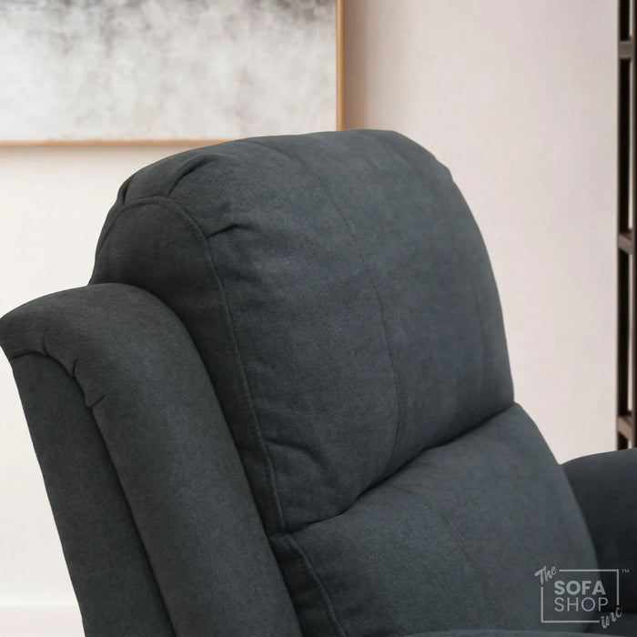 1 Seater Manual Recliner Chair | Dark Grey Fabric | Trento