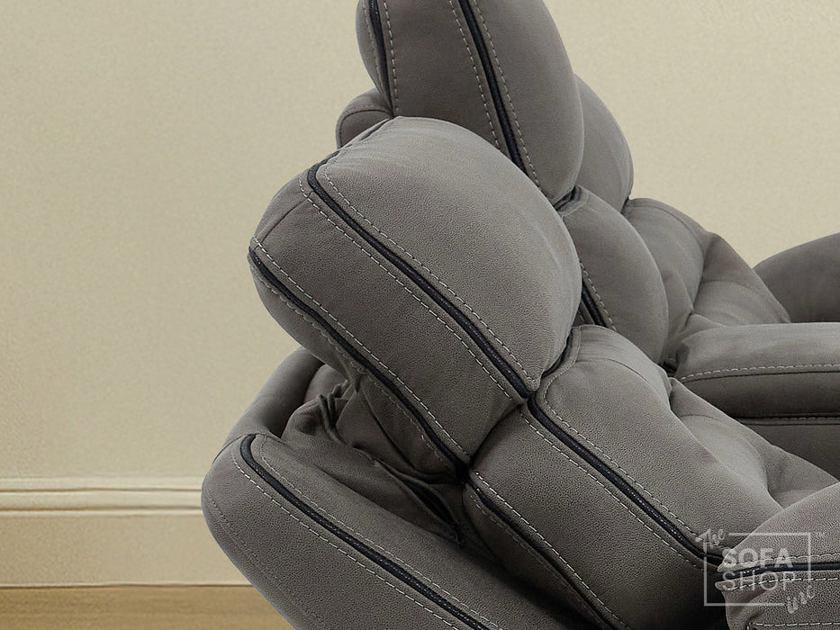 2 Seater Smart Tech Electric Recliner Cinema Sofa | Grey Fabric | Tuscany