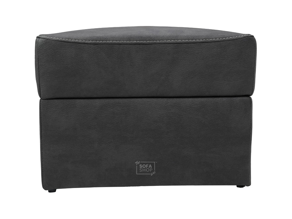 Storage Footstool In Black Fabric - Florence
