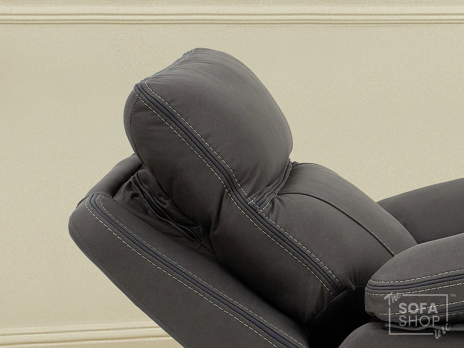 3+2+1 Piece Electric Home Cinema Theatre Sofa Set | Fabric Couch Suite Package In Grey with Console + USB + Massage + Storage | Vinsonova | The Sofa Shop