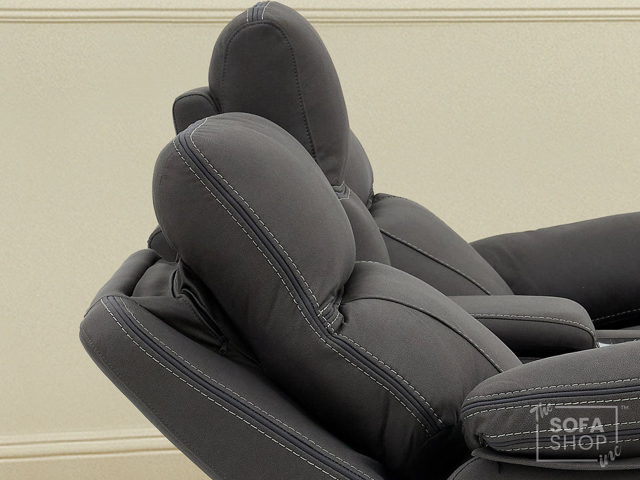 3+2+1 Piece Electric Home Cinema Theatre Sofa Set | Fabric Couch Suite Package In Grey with Console + USB + Massage + Storage | Vinsonova | The Sofa Shop