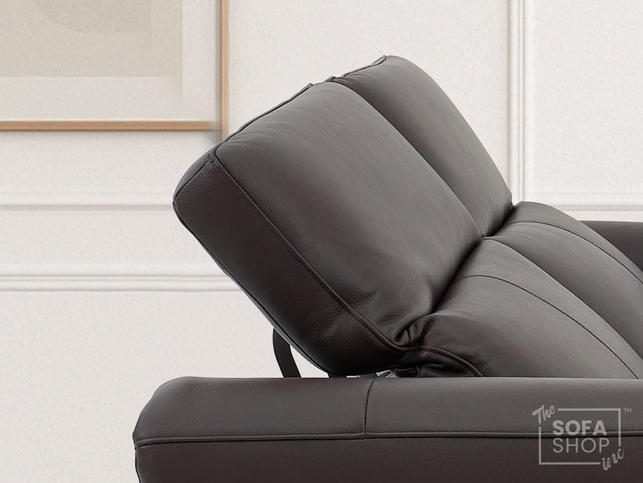 3 Seater Real Leather Recliner Sofa In Brown | Hi-Tech Sofa with Massage, USB Ports & Power Headrest | Turin