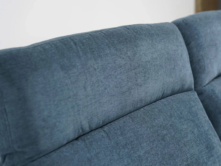 3+2 Recliner Fabric Sofa in Dark Turquoise | Fabric Couch with USB Ports & Fully Reclining Seats | Sample Sofas