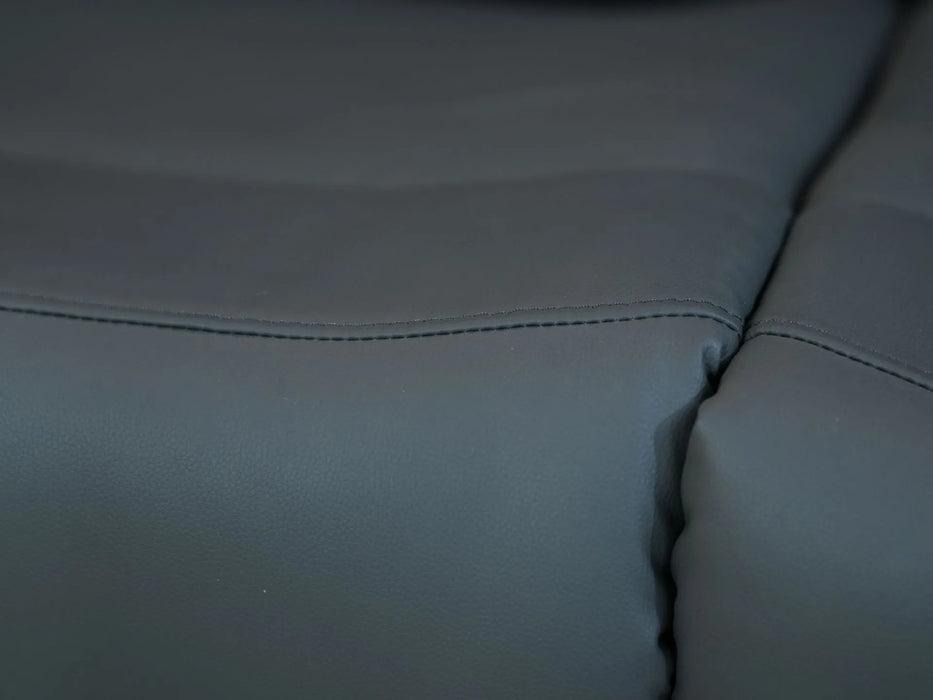 3 Seater Recliner Sofa in Grey Faux Leather | Used Sofa with No Drop-Down Table | Parma | Ex Display Sofa 119