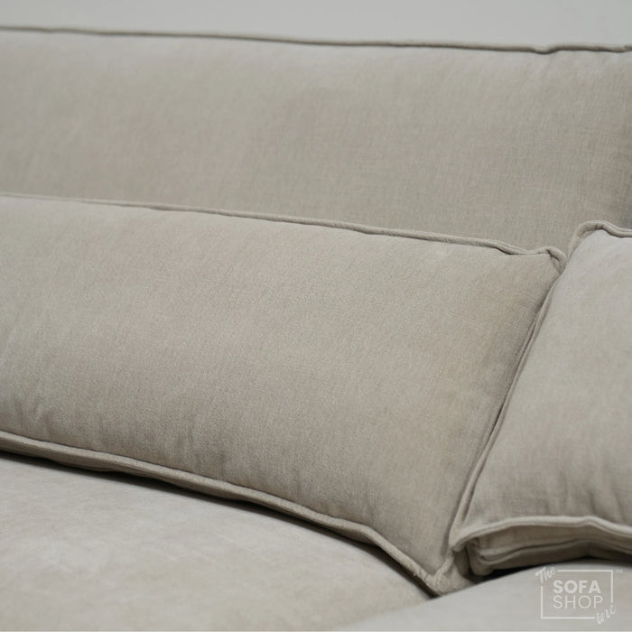 4 Seater Static Fabric Sofa & Footstool | RHF Stain, Back Damage & No Feet | Vicenza | Second Hand Sofa 27