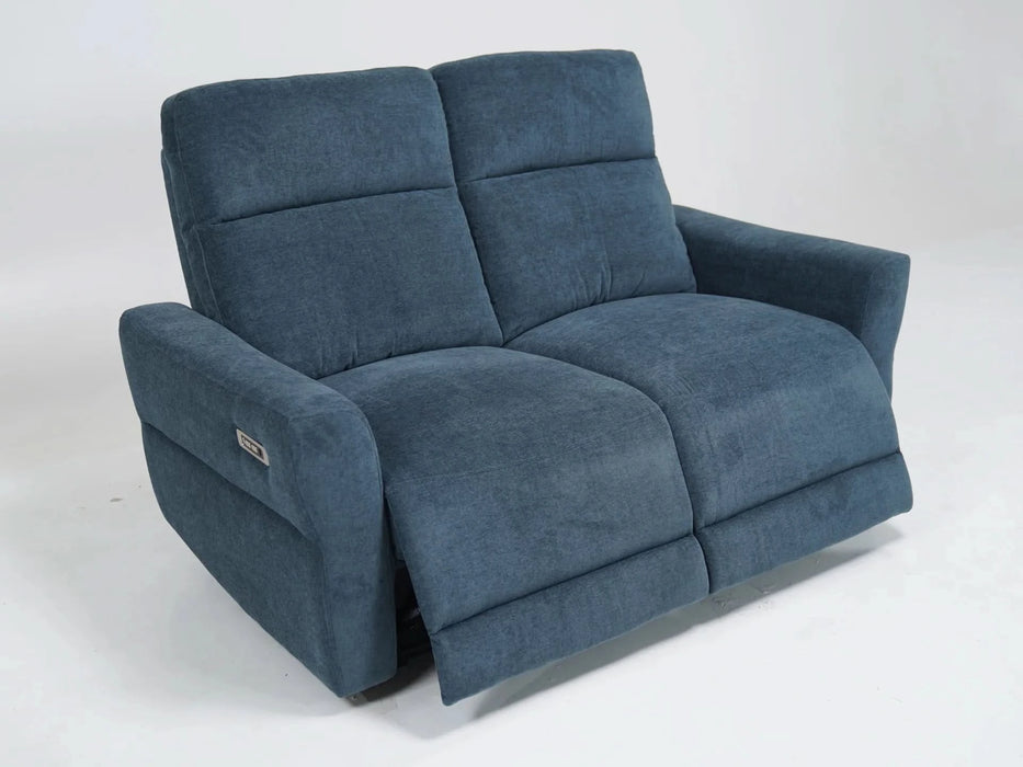 3+2 Recliner Fabric Sofa in Dark Turquoise | Fabric Couch with USB Ports & Fully Reclining Seats | Sample Sofas