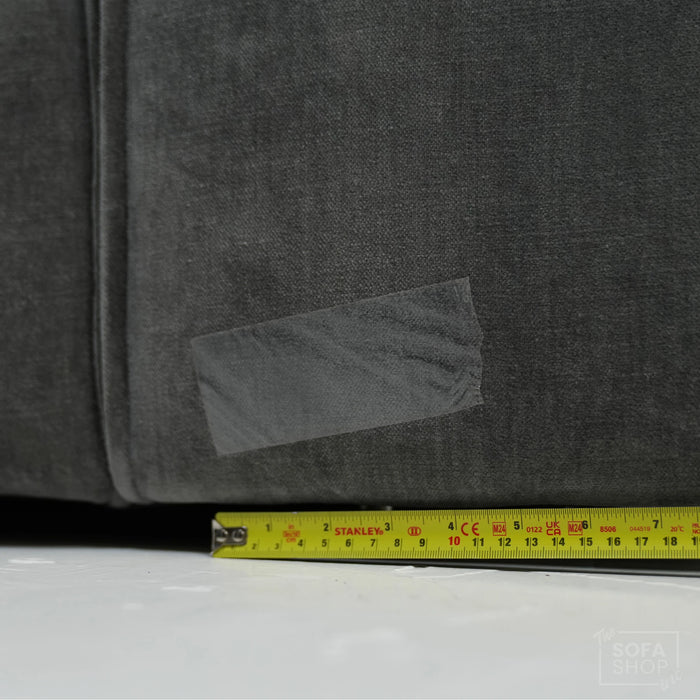 1 Seater Static Grey Fabric Sofa With Freestanding Flexibility | Tape Marks On Arms & Black Mark At Back | Vicenza | Second Hand Sofa 28