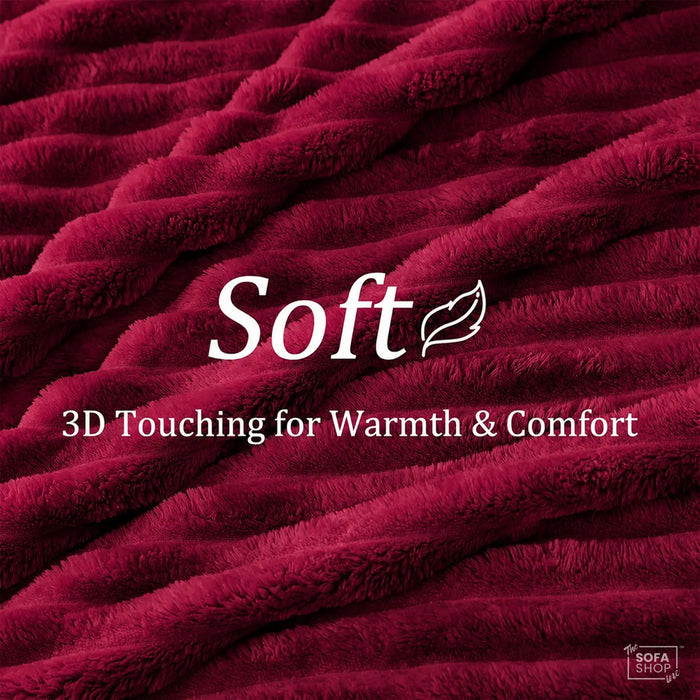 Premium Red Flannel Plush Blanket 150x200cm | Warm Soft Plush Throw for Couch, Bed And Sofa | The Sofa Shop