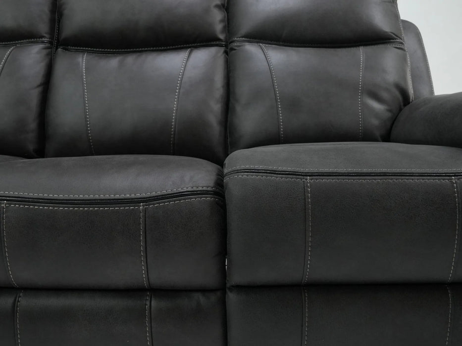 3 Seater Hi-Tech Sofa | Electric Recliner Home Cinema Seat in Grey Fabric | Uneven Seats + Speakers Not Working | Vinson | Second Hand Sofas 208