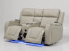 2 Seater Electric Recliner Cinema Sofa in Cream Leather | Scuffs and Scratches on Both Side Panels, Small Scuff on Left-Hand Front Ear | Venice | Second Hand Sofa 58