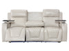 Electric Recliner Cinema Sofa Set 3 2 1 in Light Beige Leather with Cup Holders, Storage Boxes, and USB Ports - Venice Series Two