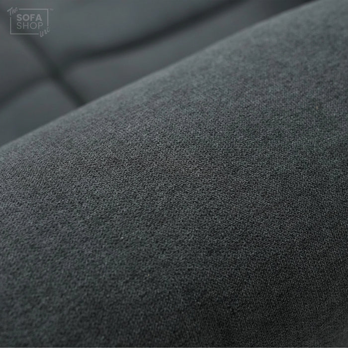 2 Seater Manual Fabric Sofa in Dark Grey | Fully Reclining Seats With Ripped Backrest | Parma | Second Hand Sofa 08