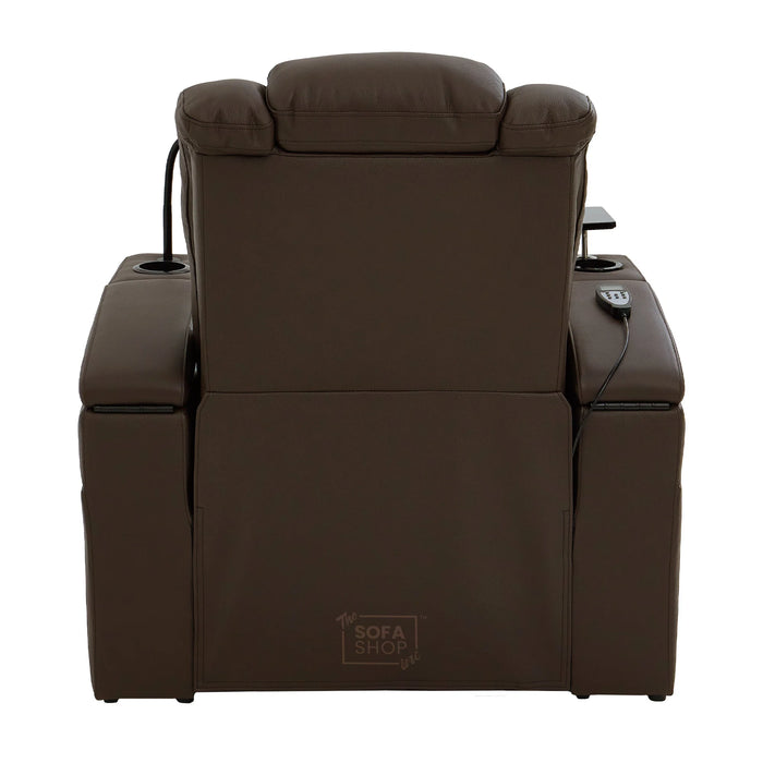 Real Leather 2+1 Electric Recliner Cinema Sofa Set in Dark Brown | 2 Piece Sofa Set with Massage, USB Ports, Cup Holders, Storage Boxes & Wireless Charger | Capri | The Sofa Shop