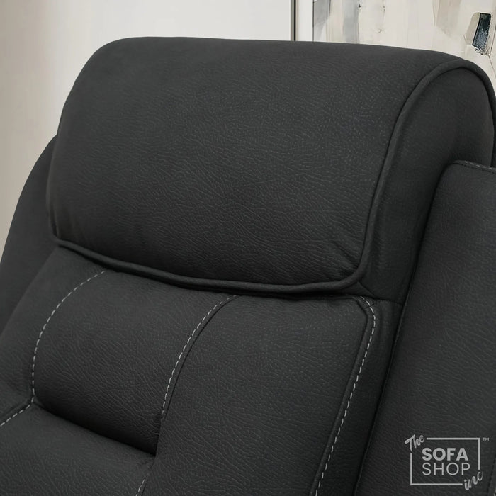 Electric Riser Recliner Chair in Charcoal Grey Fabric | Dual Motor Rise & Recline Armchair with Massage, Heat & Power Headrest | Mobility Chair for Elderly | Florence | The Sofa Shop