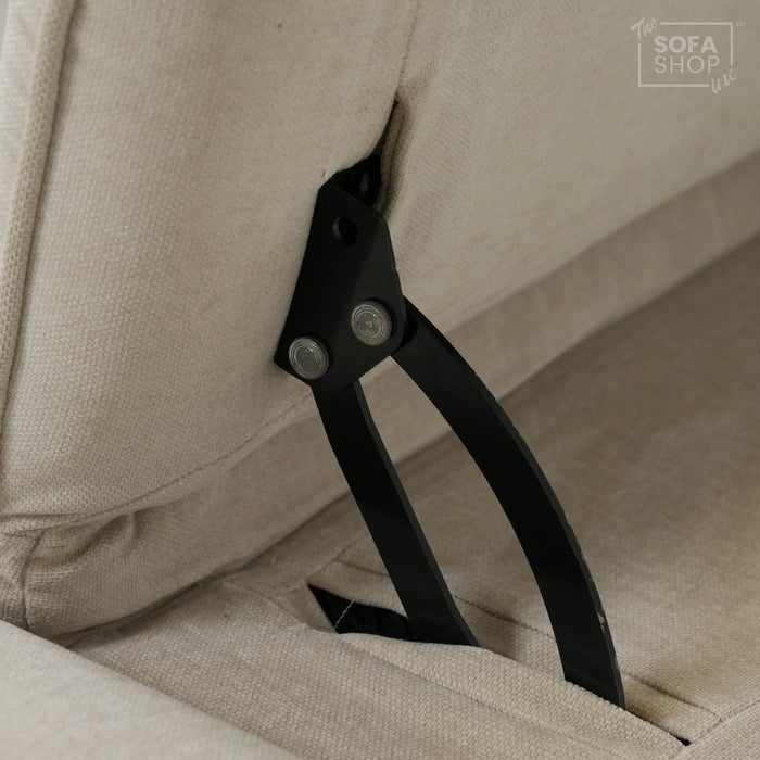 3 Seater Cinema Sofa in Beige Fabric | Hi-Tech Cinema Sofa with Power Recline + Power Headrests + USB-C Charging | Sample | Cadenza | The Sofa Shop