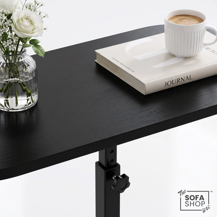 Madison Height Adjustable Floor Standing Bed Table | 2-In-1 Lap Desk with Tilting Top + Device Slots | The Sofa Shop