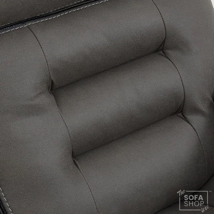 3 Seater Electric Recliner Cinema Sofa in Graphite Dark Grey Fabric | Hi-Tech Sofa with Cooling Cupholder + Massage + Heat + Power Headrest + USB Ports + Speakers | Tuscany | The Sofa Shop