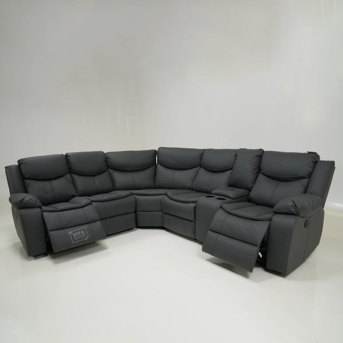 Electric Recliner Corner Sofa With Power Recline & Wireless Charging | Mismatched Stitching & Sunken Seats | Highgate | Second Hand Sofa 34