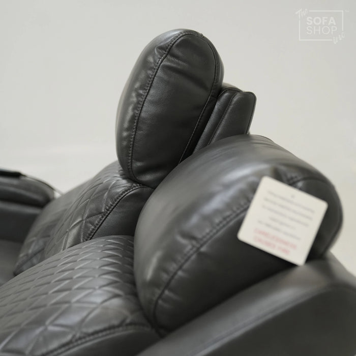 3 Seater Electric Recliner Sofa With Massage, Cooling Cups & USB | Small Scuffs on LHF & RHF | Venice | Second Hand Sofa SS08