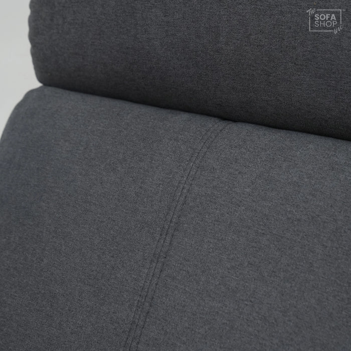 Manual Recline Dark Grey Fabric 2 Seater | Seat Covers Are Different Shades | Parma | Second Hand Sofa 23