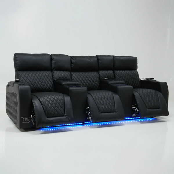 3 Seater Electric Recliner With Tray Tables & LED Lighting | Different Shade Seat & No Speakers | Venice | Second Hand Sofa SS22