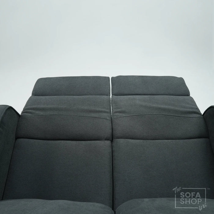Manual Dark Grey Fabric 2 Seater | Stitching Ripped On RHF Seat And Mis Match | Parma | Second Hand Sofa (07)