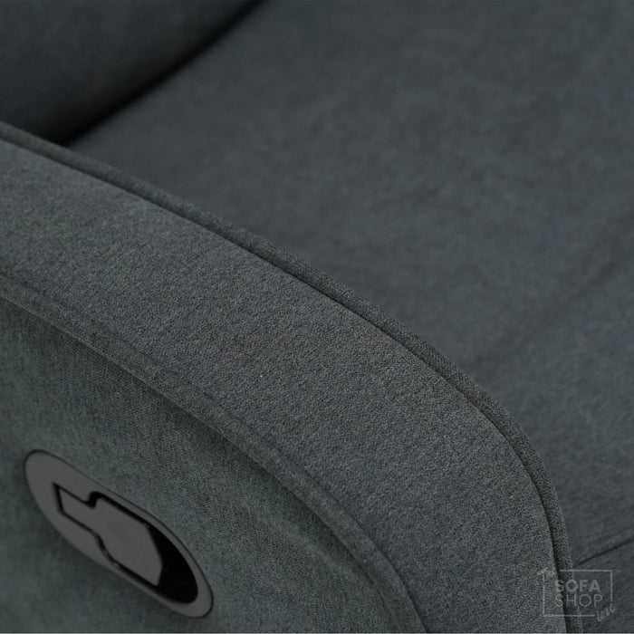 2 Seater Manual Fabric Sofa in Dark Grey | Fully Reclining Seats With Ripped Backrest | Parma | Second Hand Sofa 08