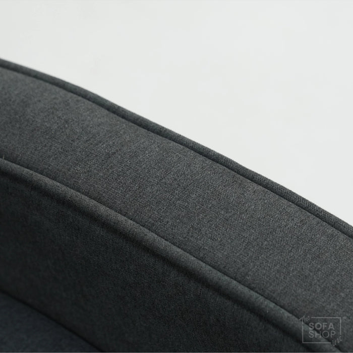 2 Seater Manual Fabric Sofa in Dark Grey | Fully Reclining Seats With Ripped Backrest | Parma | Second Hand Sofa 08
