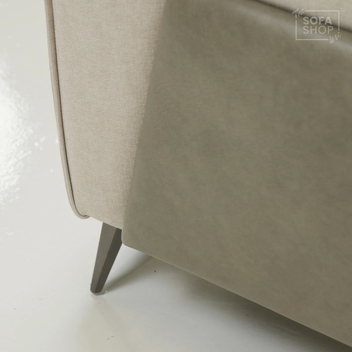 3 Seater Cinema Sofa in Beige Fabric | Hi-Tech Cinema Sofa with Power Recline + Power Headrests + USB-C Charging | Sample | Cadenza | The Sofa Shop