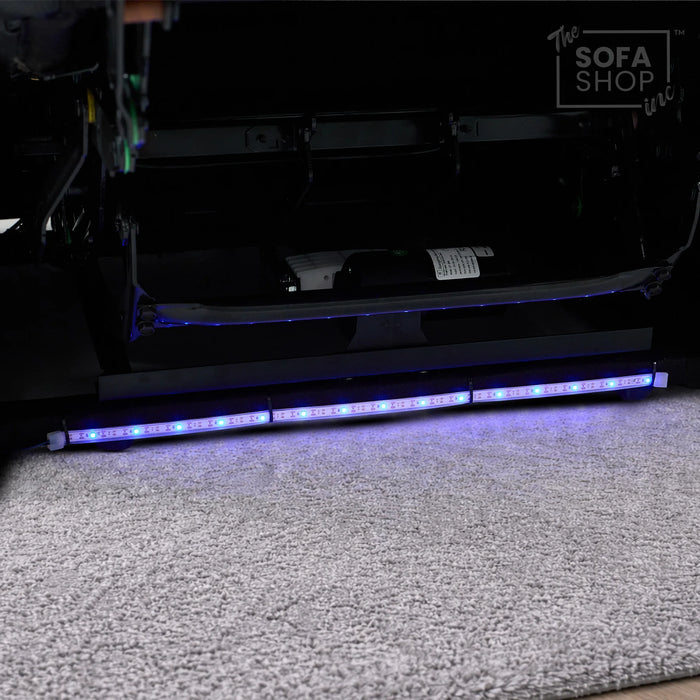 Real Leather 3+1 Electric Recliner Cinema Sofa Set In Black | Cinema Sofa Seats Package with Massage, Wireless Charging, Heating, USB Ports & Storage | Capri